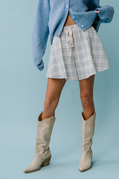 Katherine Plaid Shorts in Blue