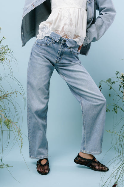 Karina Folded Straight Leg Jeans