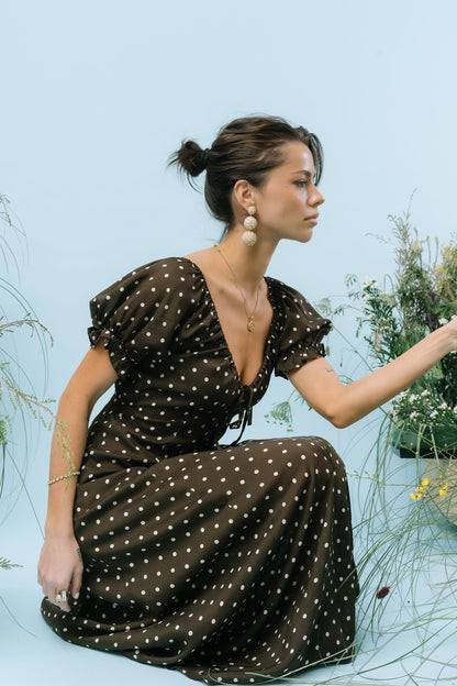 Julianna Polka Dot Maxi Dress