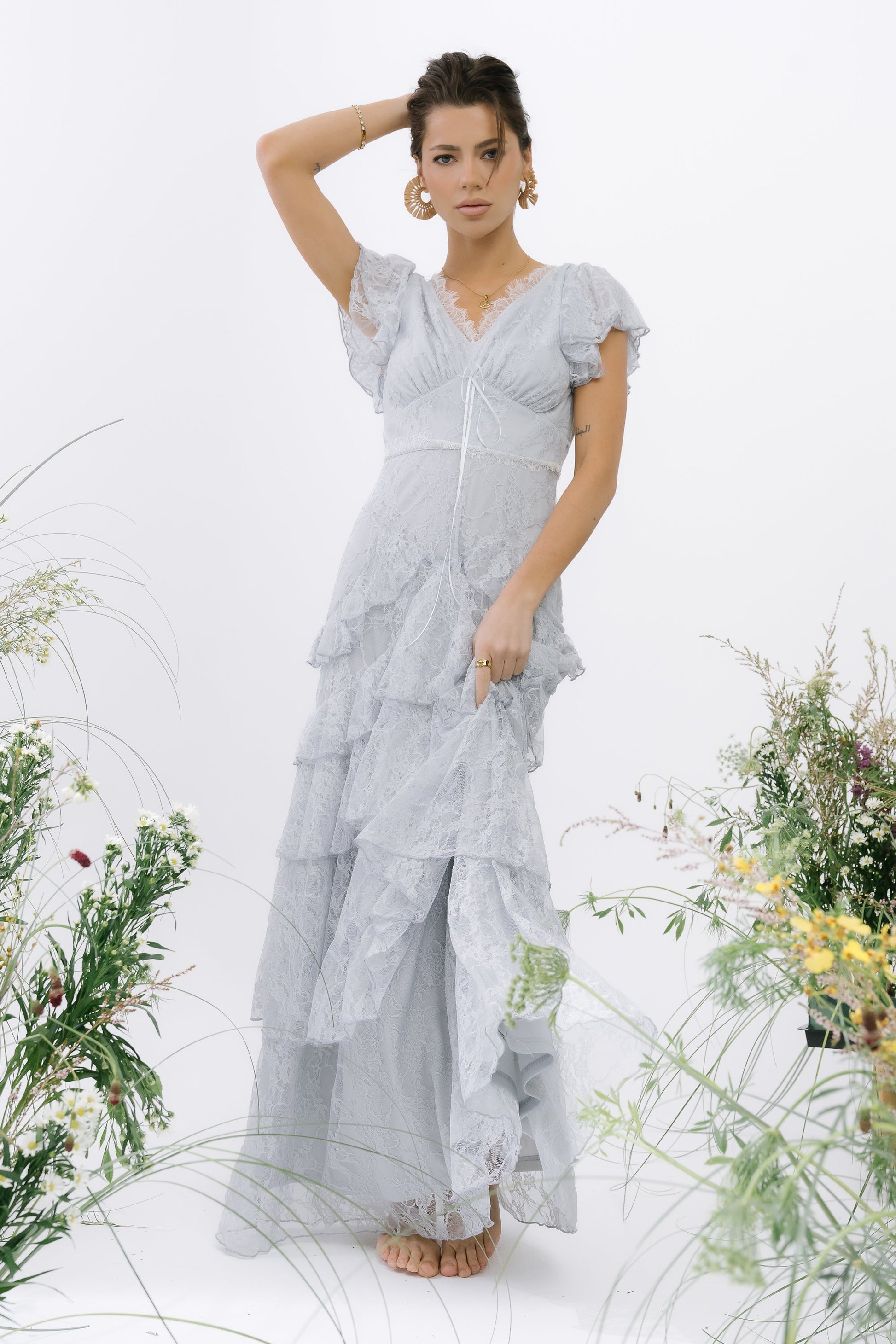 Tracie Lace Maxi Dress in Blue