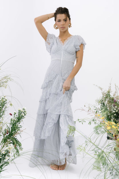 Tracie Lace Maxi Dress in Blue