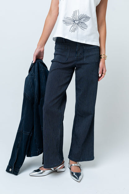 Ariana Striped Wide Leg Jeans