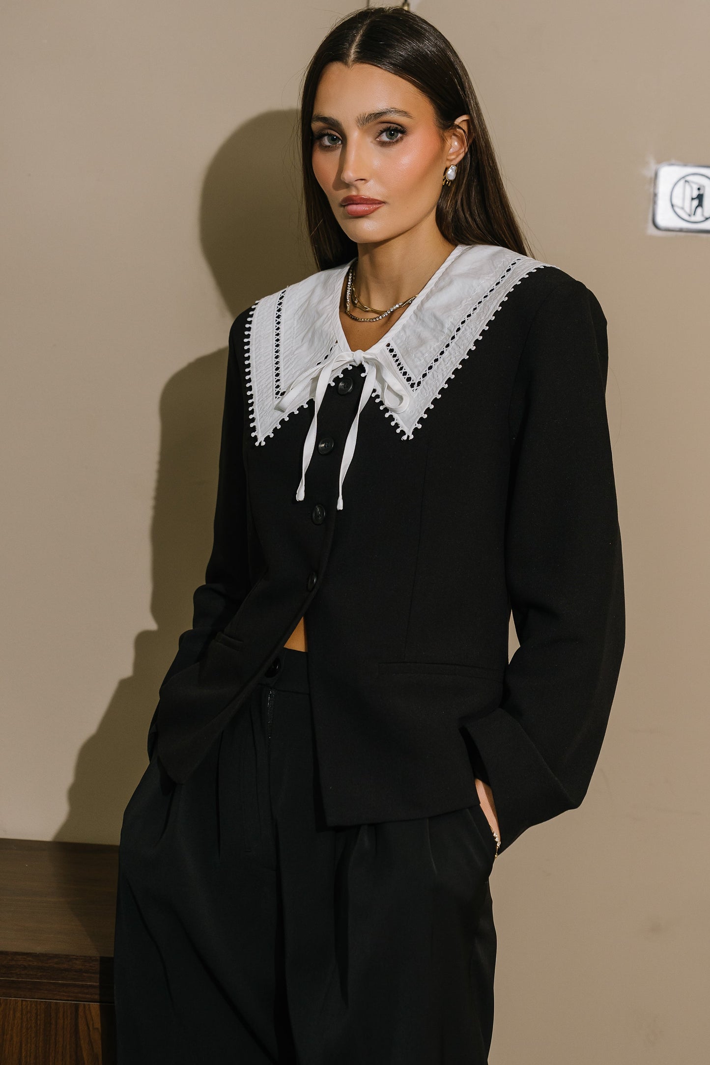 Kalani Collared Blazer in Black