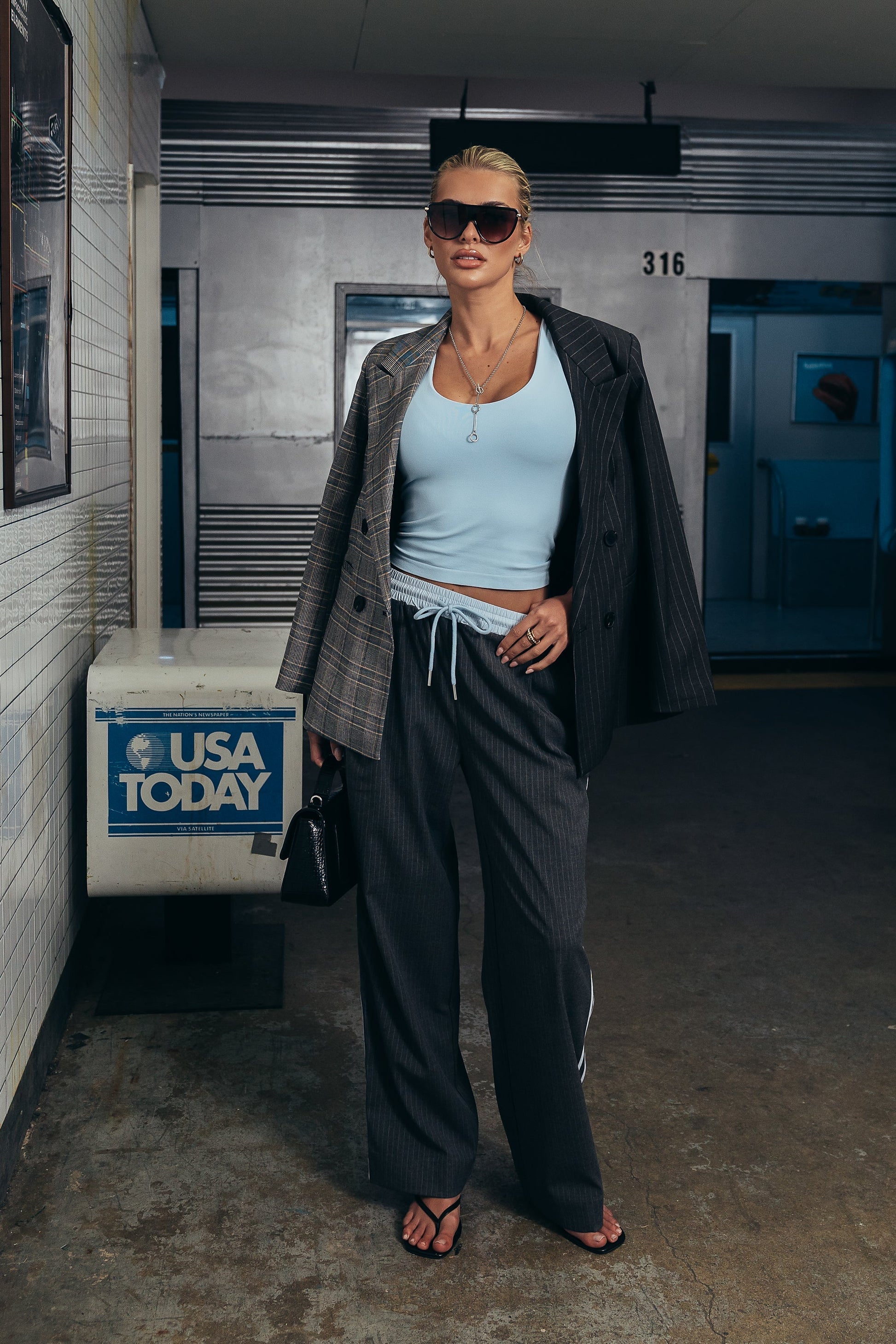 Connor Contrast Wide Leg Pants