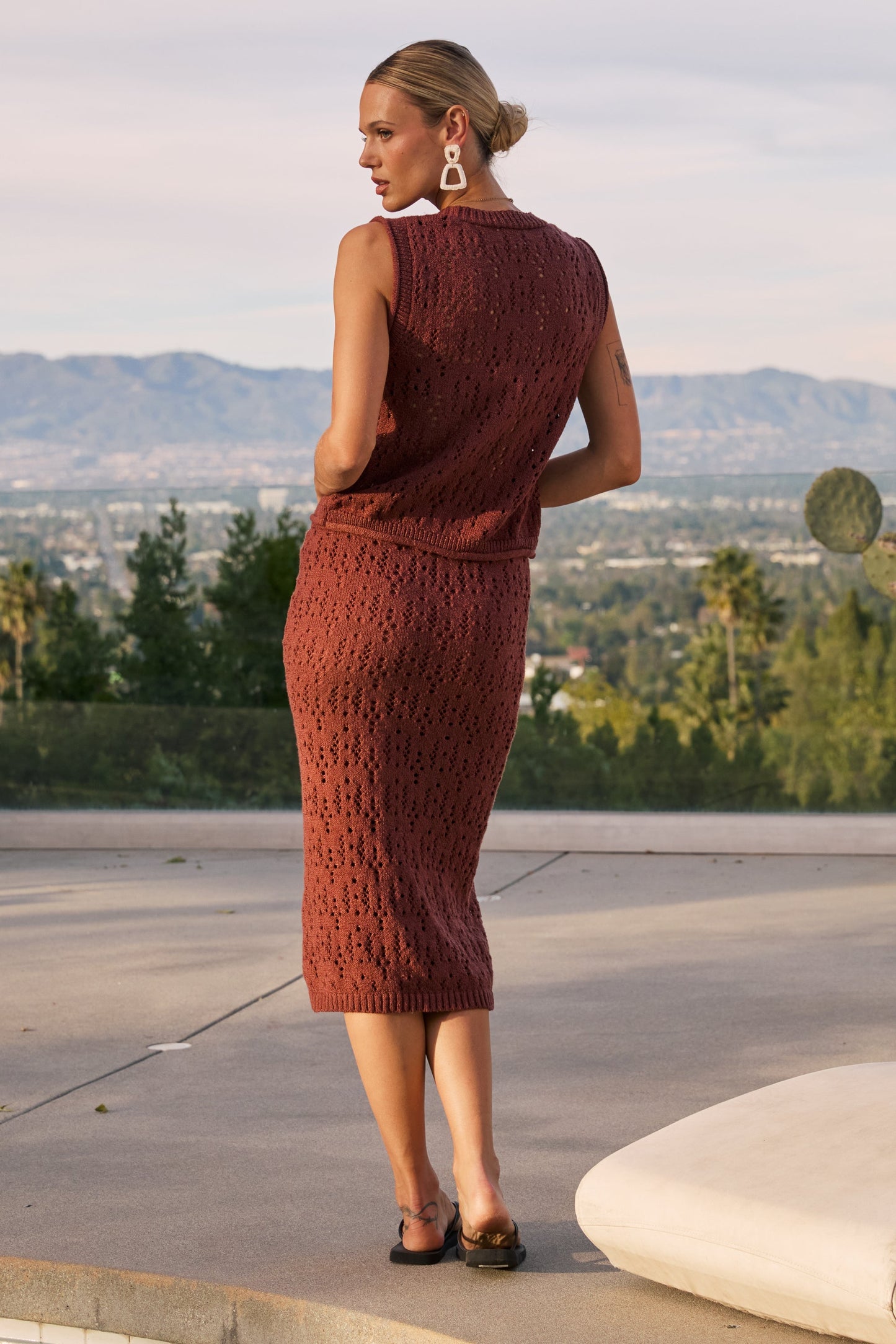 Joana Knit Vest in Marsala