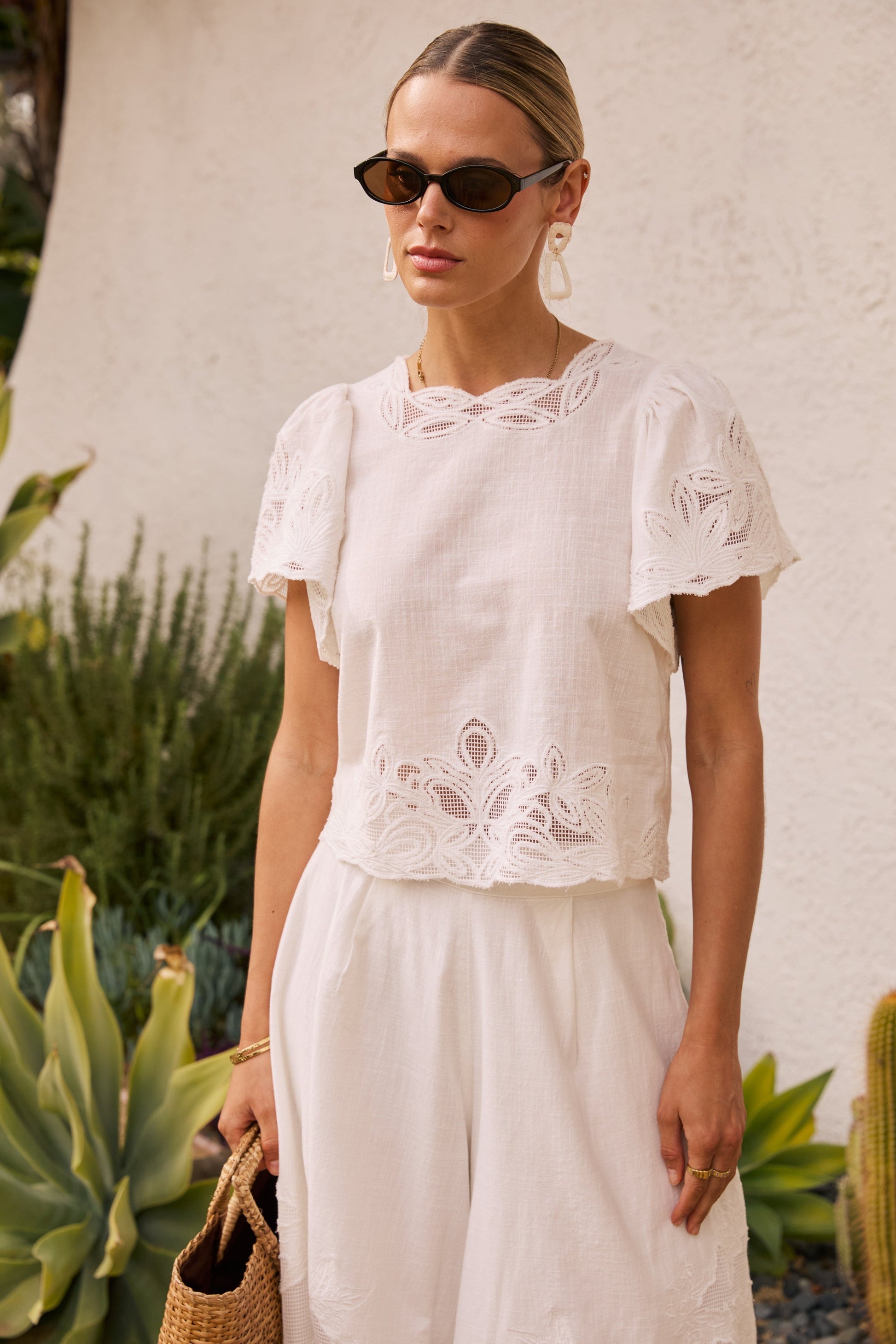 Molly Embroidered Top in White