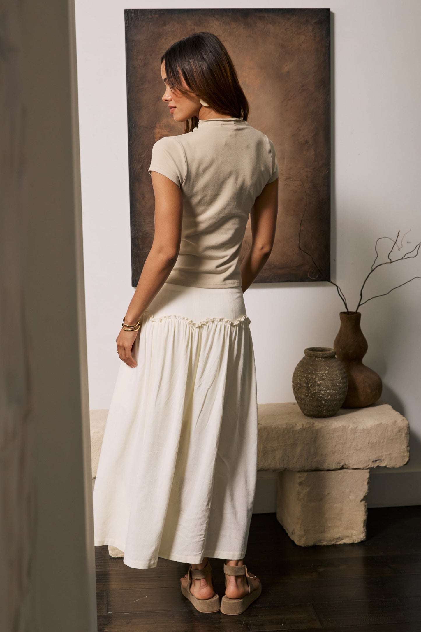 Ray Scallop Maxi Skirt