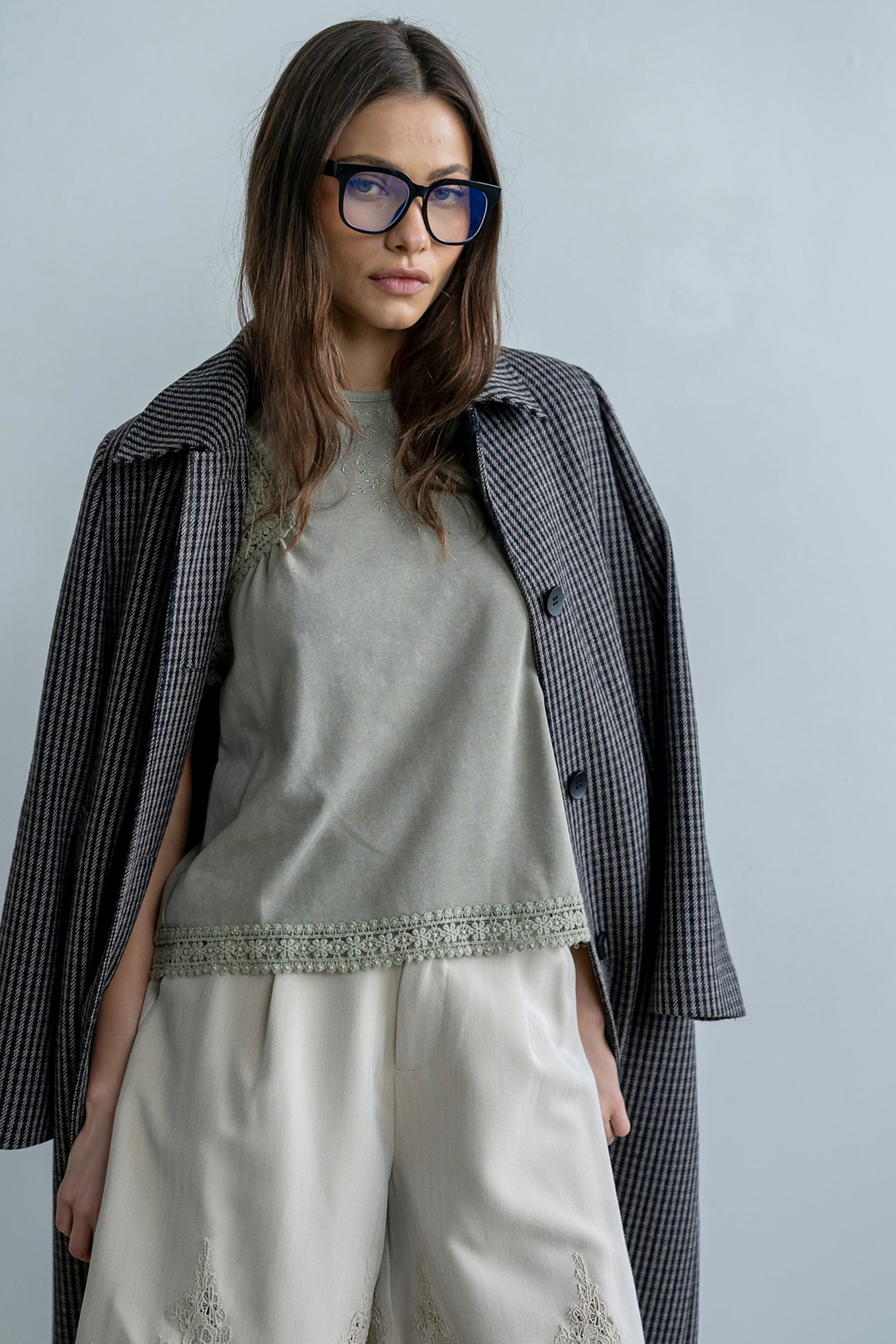 Maisey Embroidered Top in Green