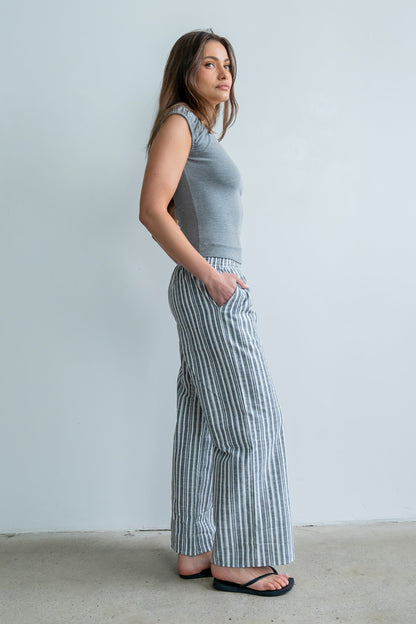 Indiana Striped Pants in Black