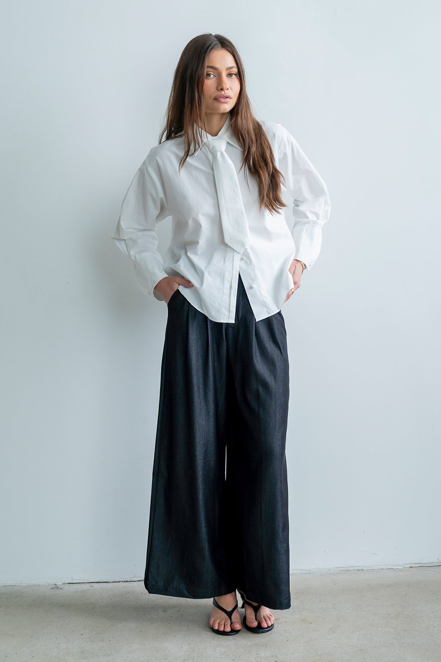Joey Pleated Pants in Black