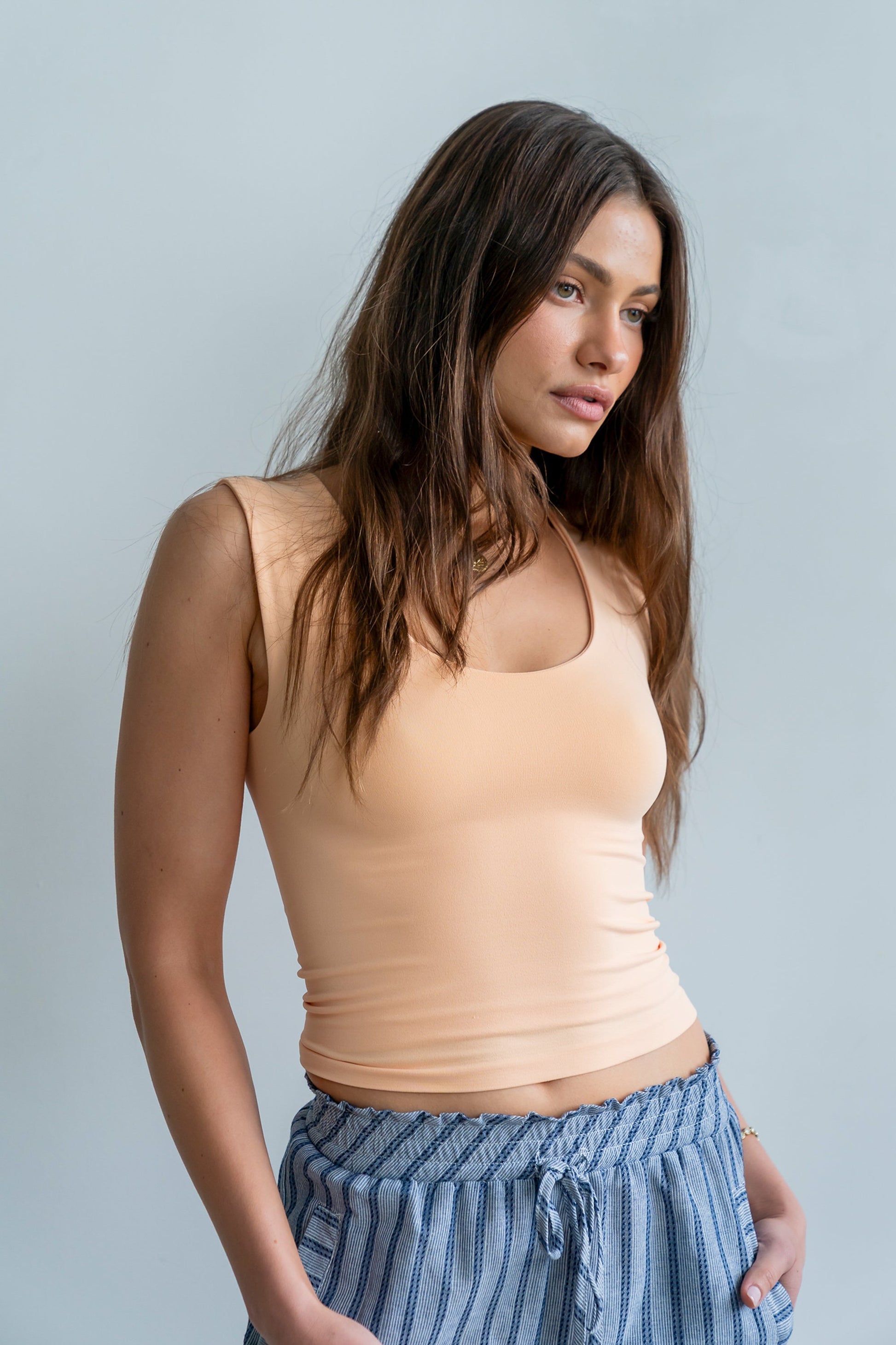 Millie Tank Top in Peach