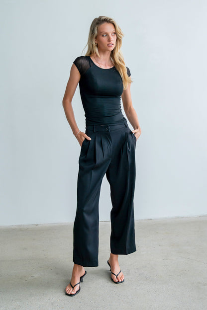 Brandy Mesh Top in Black