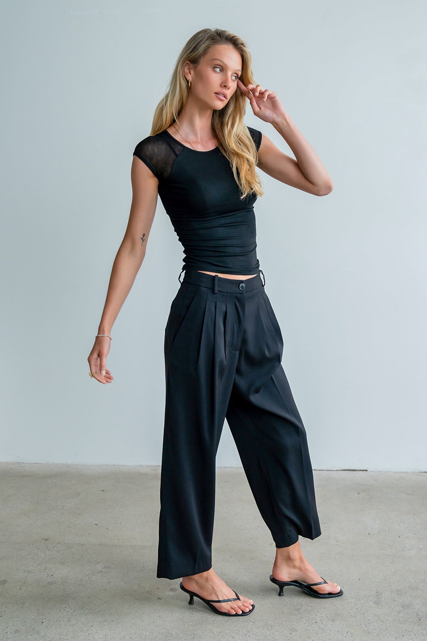 Brandy Mesh Top in Black