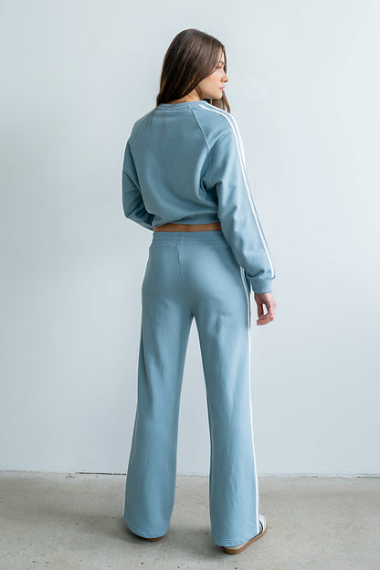 Mickey Wide Leg Jogger in Blue