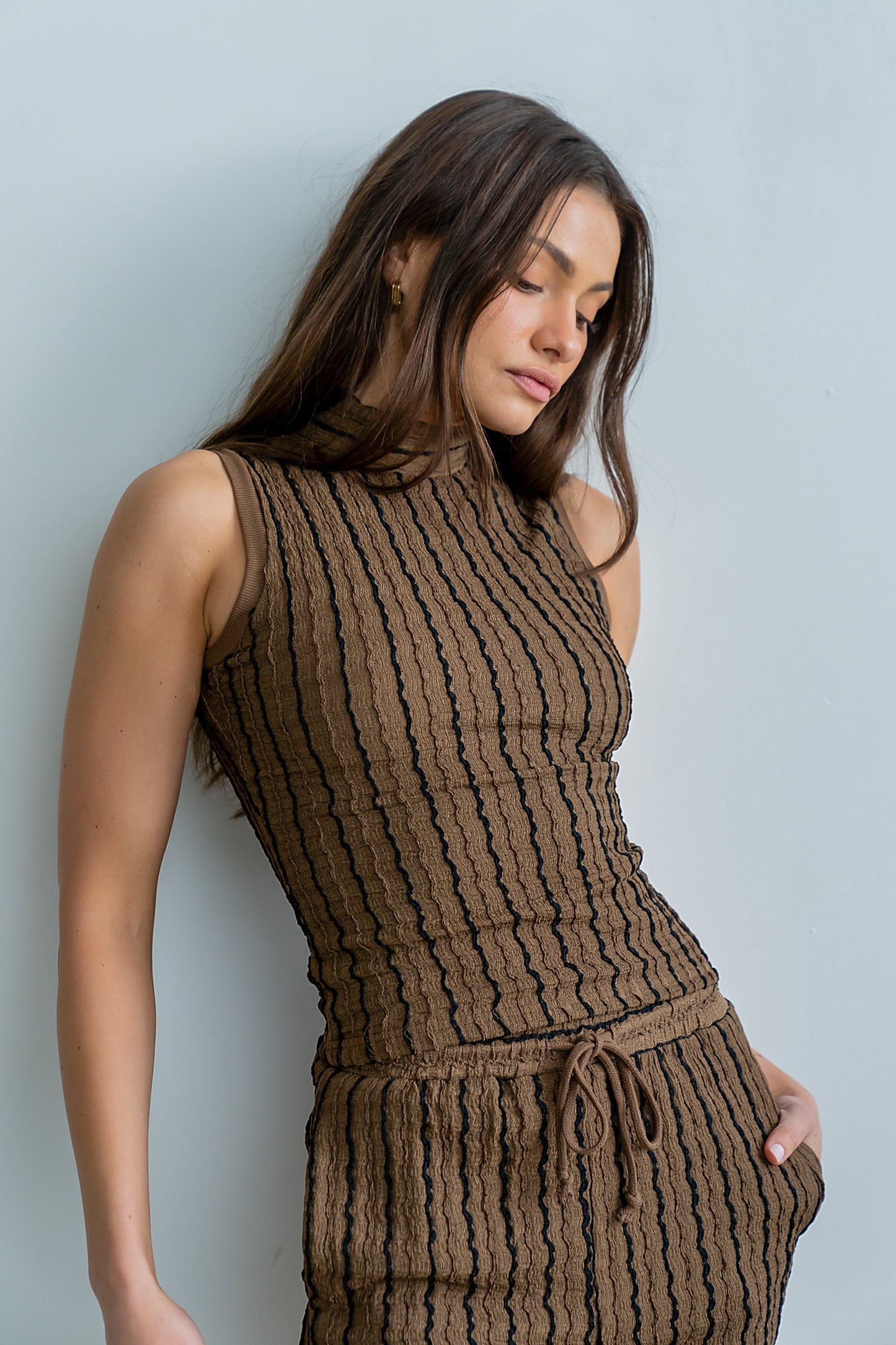 Willow Textured Top in Brown