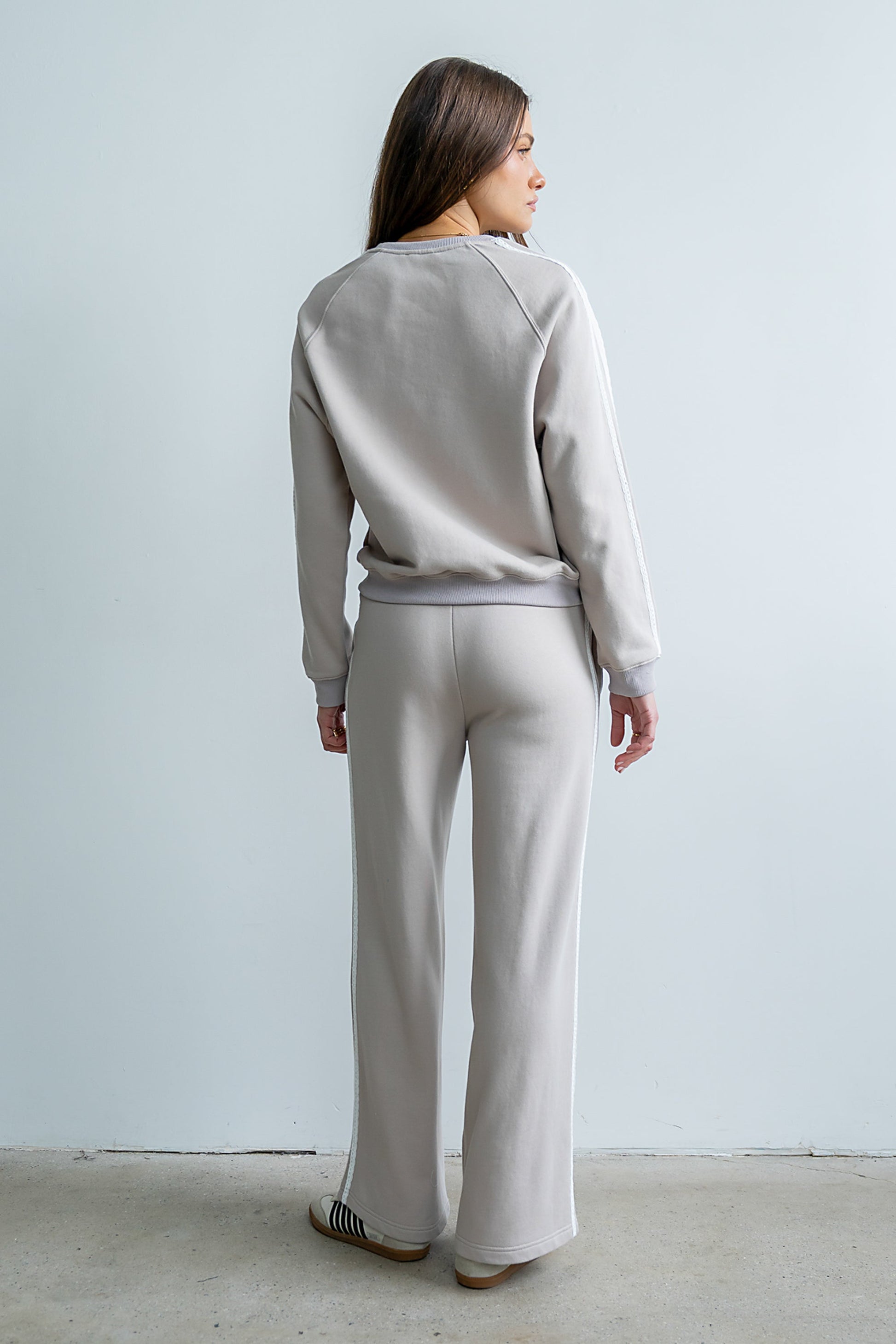 Mickey Wide Leg Jogger in Taupe
