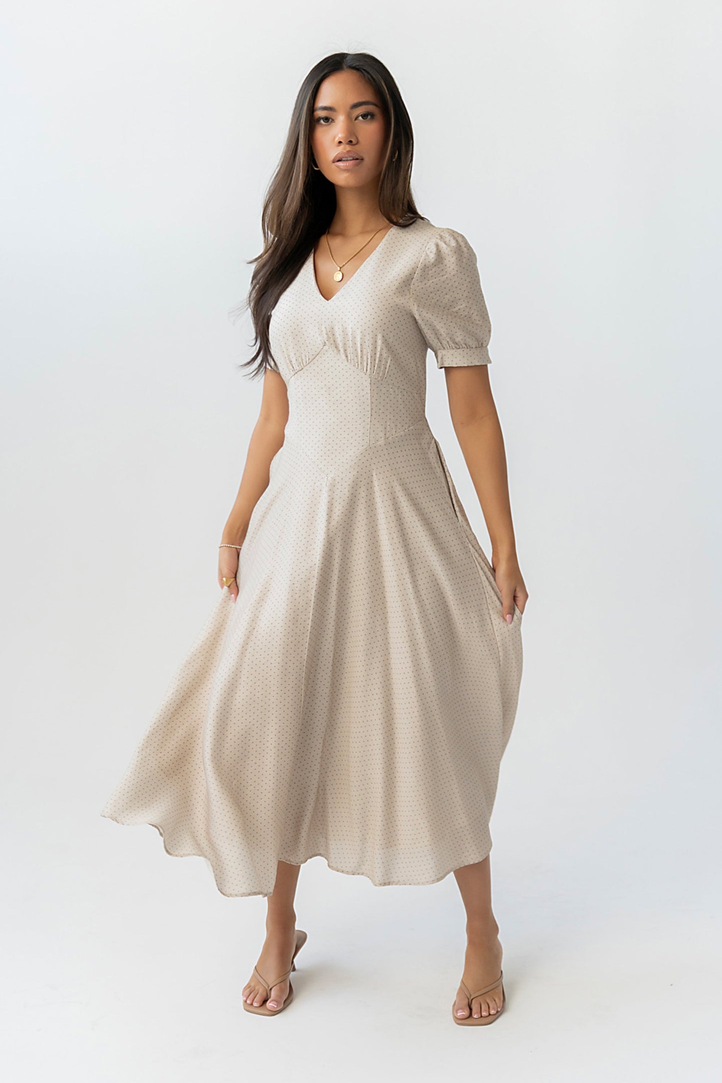 Ulani Polka Dot Midi Dress