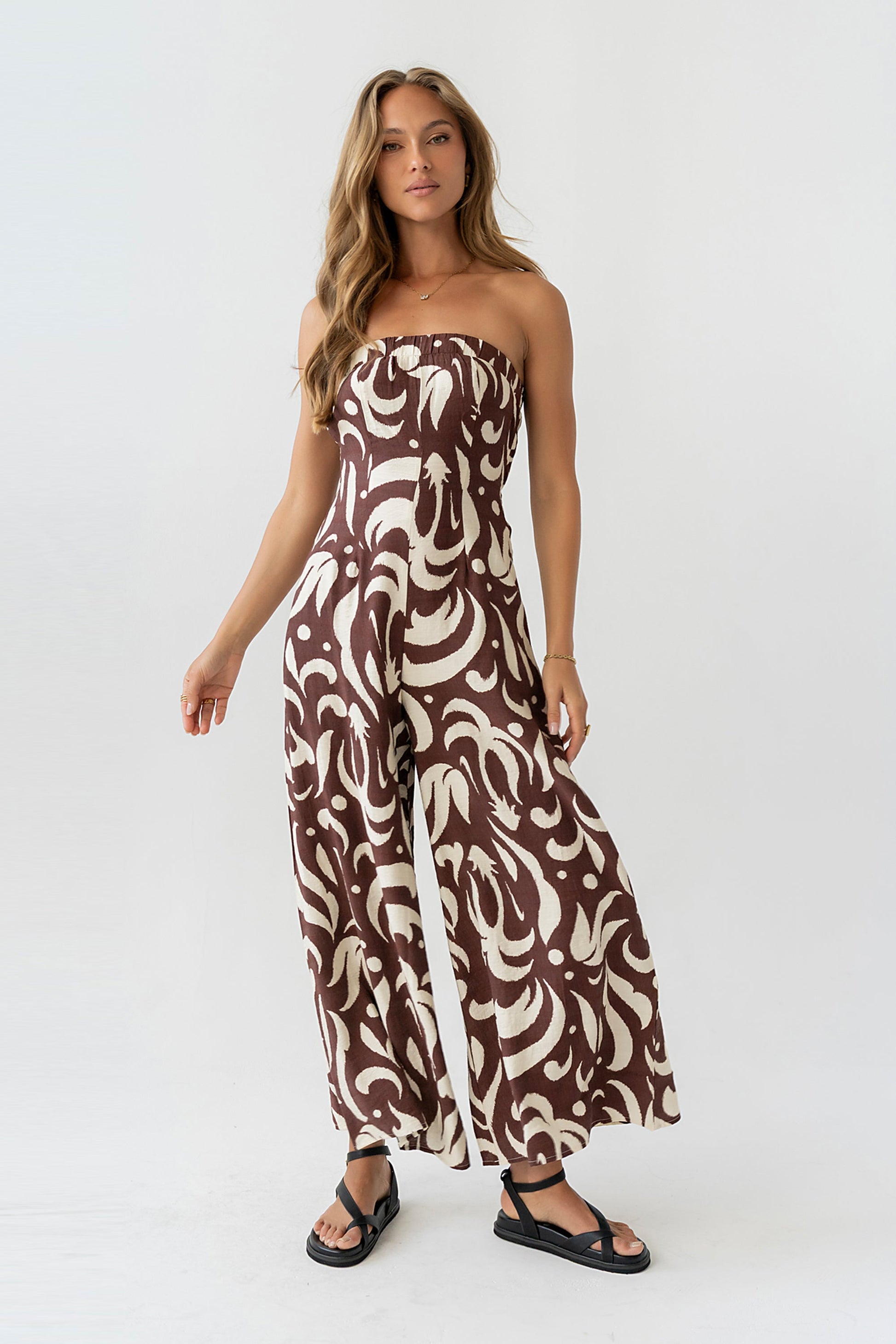 Anya Sleeveless Abstract Jumpsuit