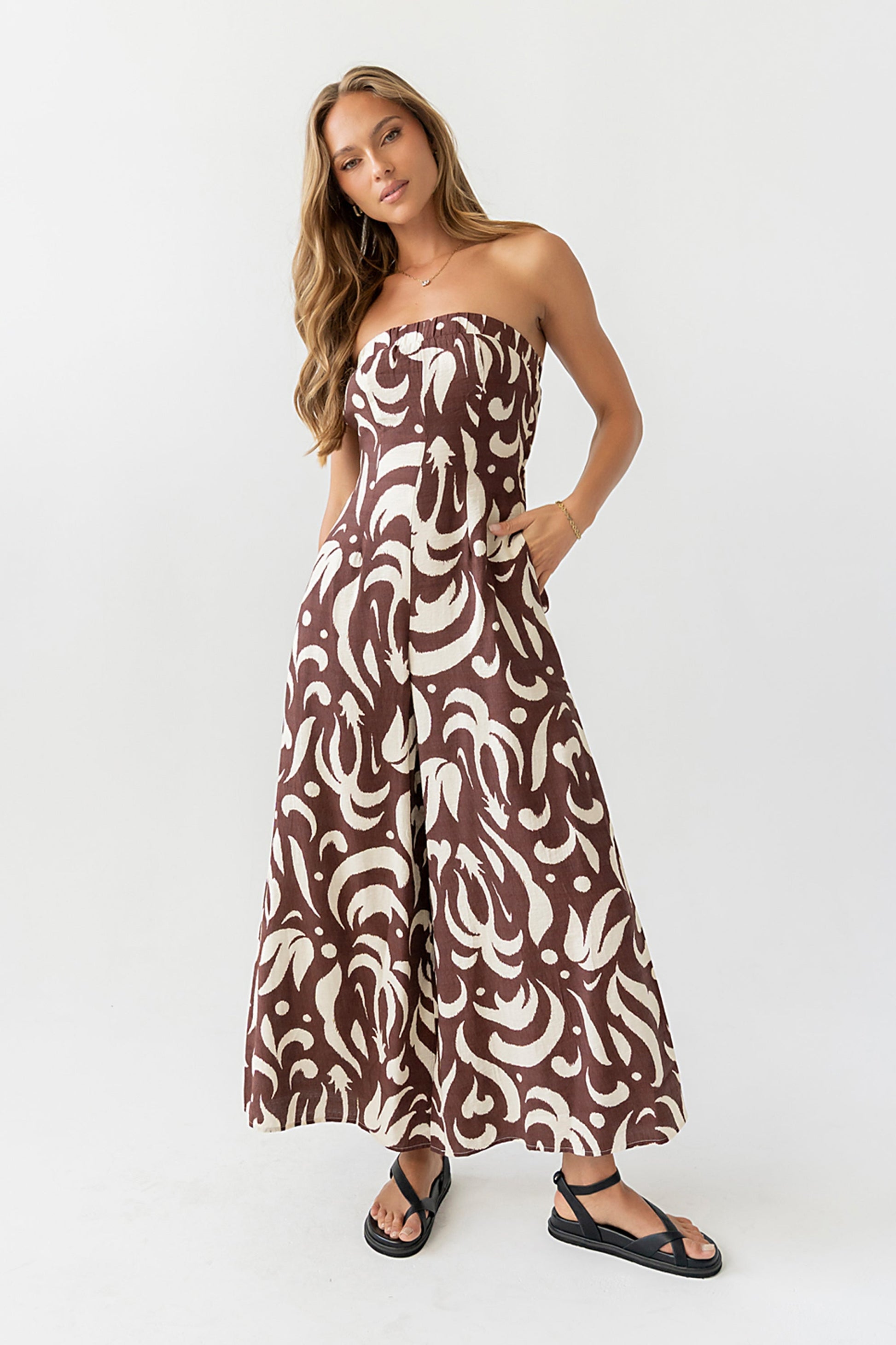 Anya Sleeveless Abstract Jumpsuit