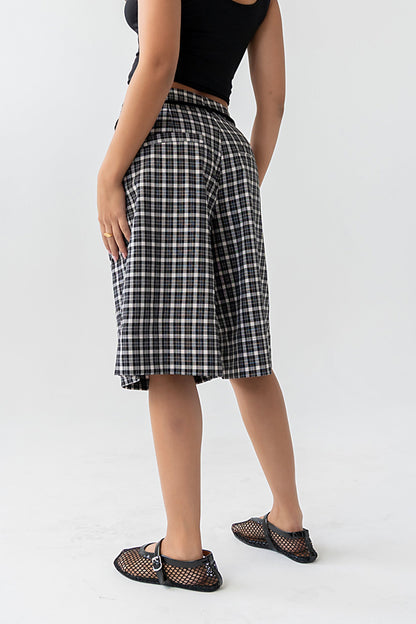 Wrenna Plaid Bermuda Shorts
