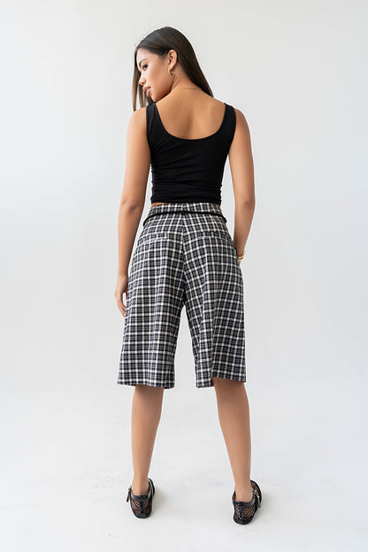 Wrenna Plaid Bermuda Shorts