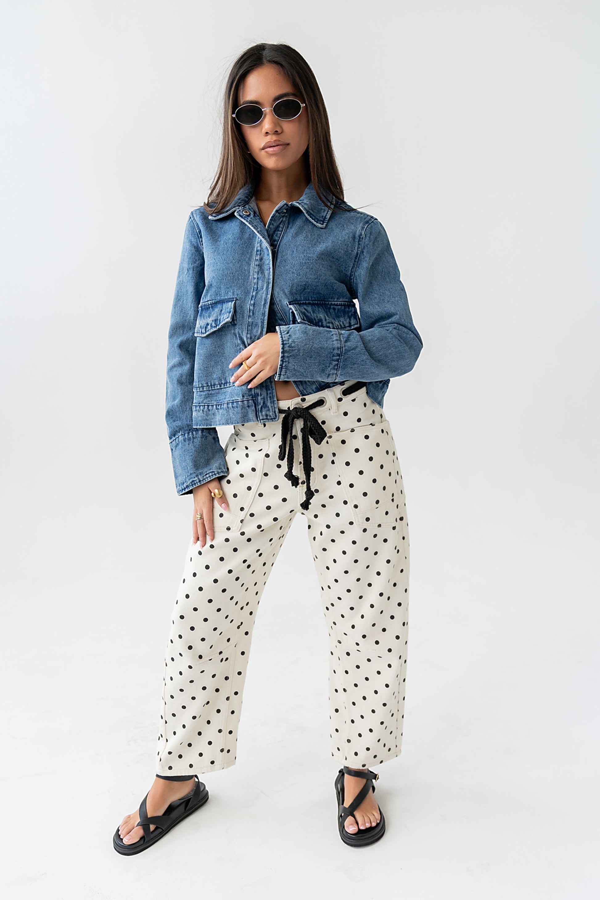 Priya Polka Dot Barrel Jeans
