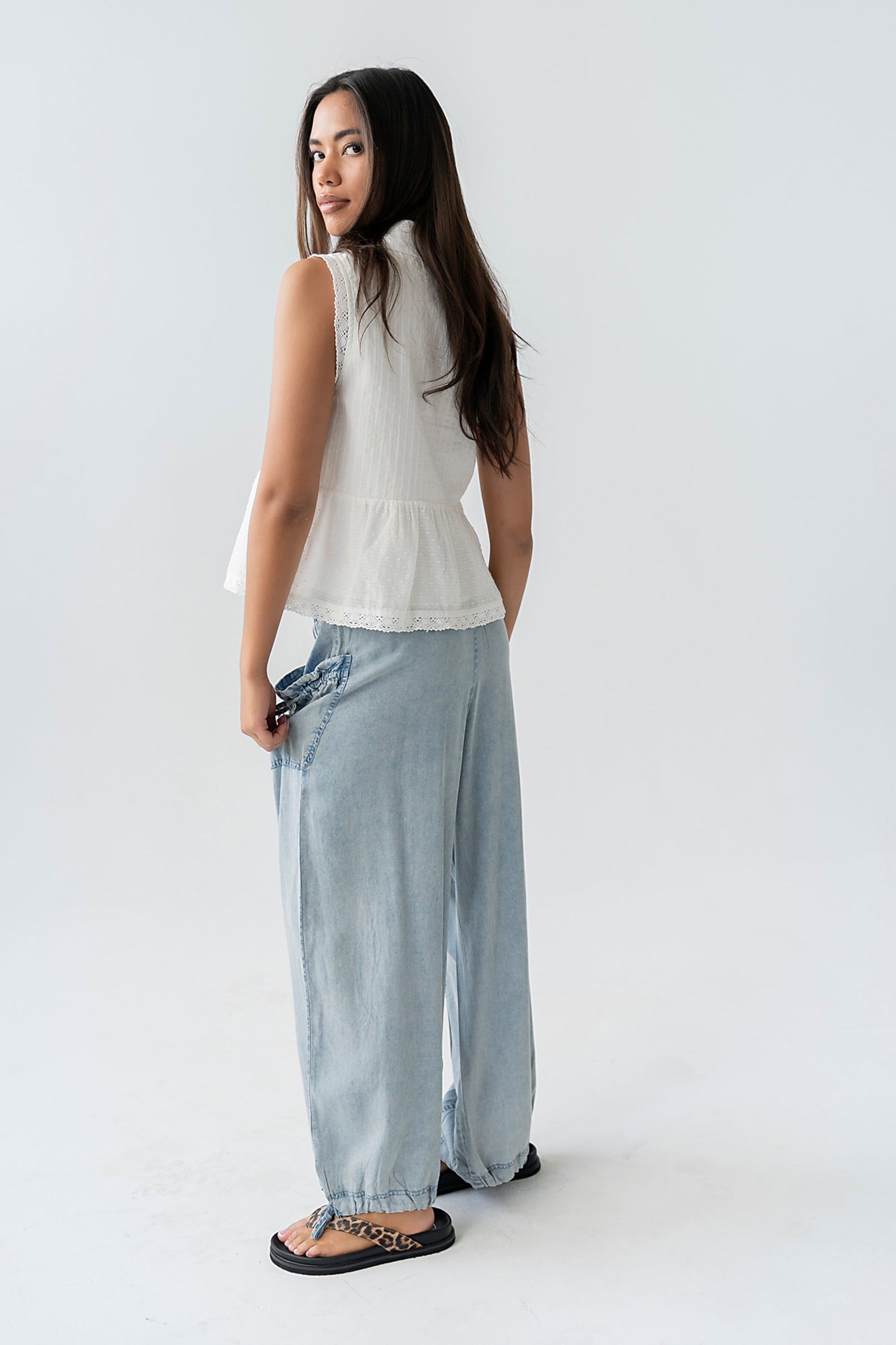 Julian Collared Blouse in Off White