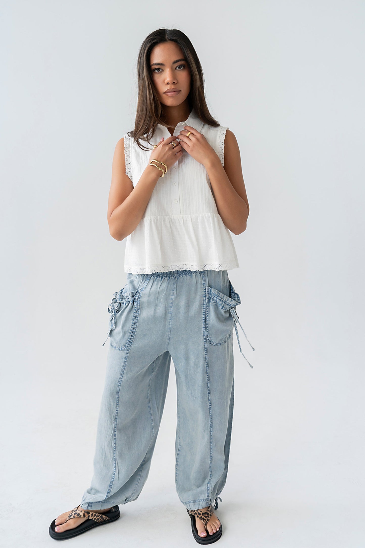 Julian Collared Blouse in Off White