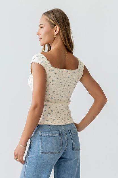 Winston Floral Tank in Off White