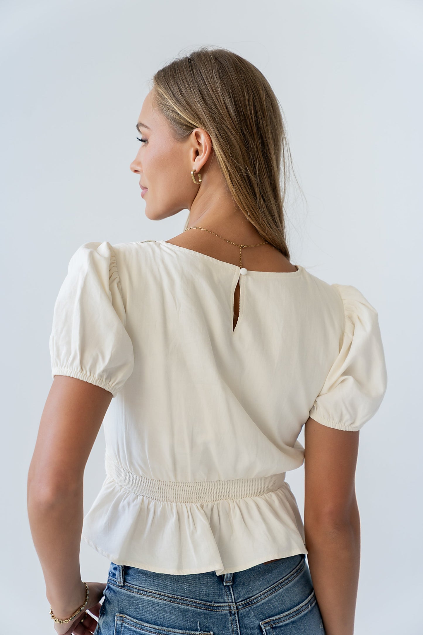 Wesley Baby Doll Top in Ivory