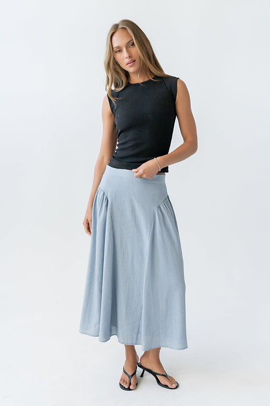 Laura Striped Midi Skirt