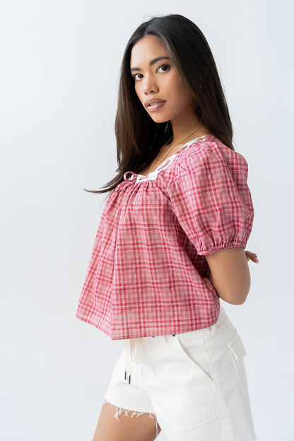 Briana Plaid Blouse
