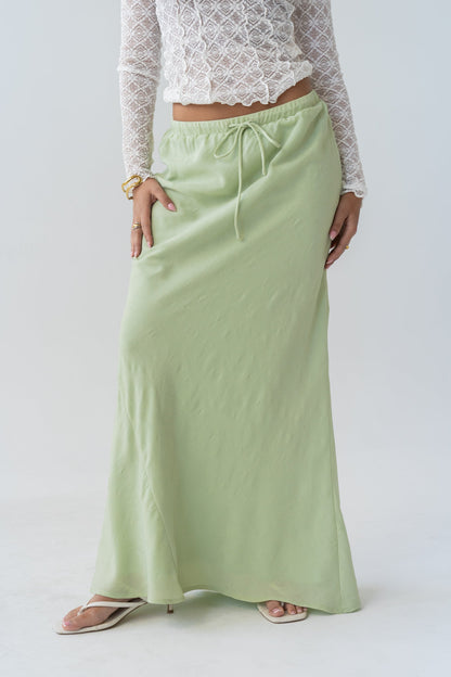 Marty Floral Maxi Skirt in Green