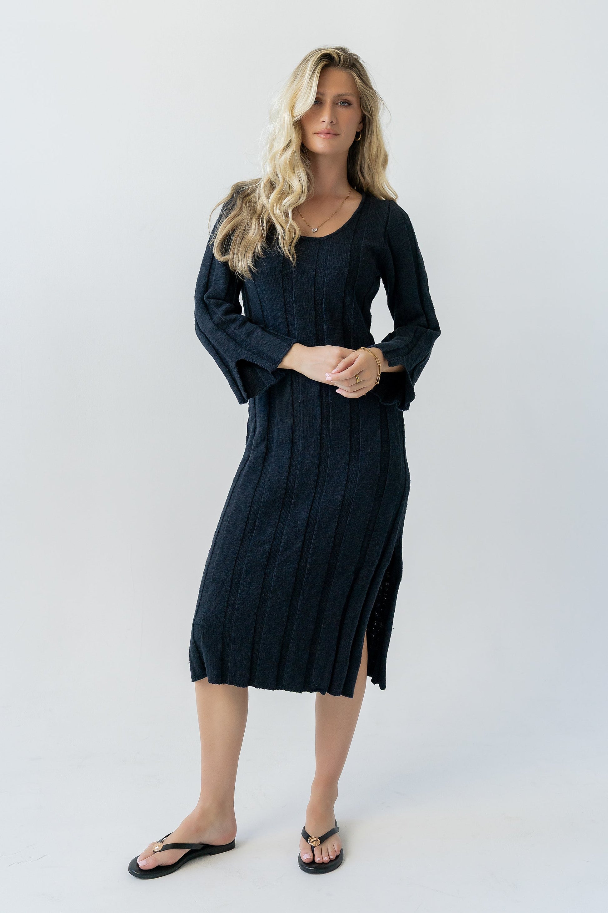 Camile Ribbed Sweater Dress