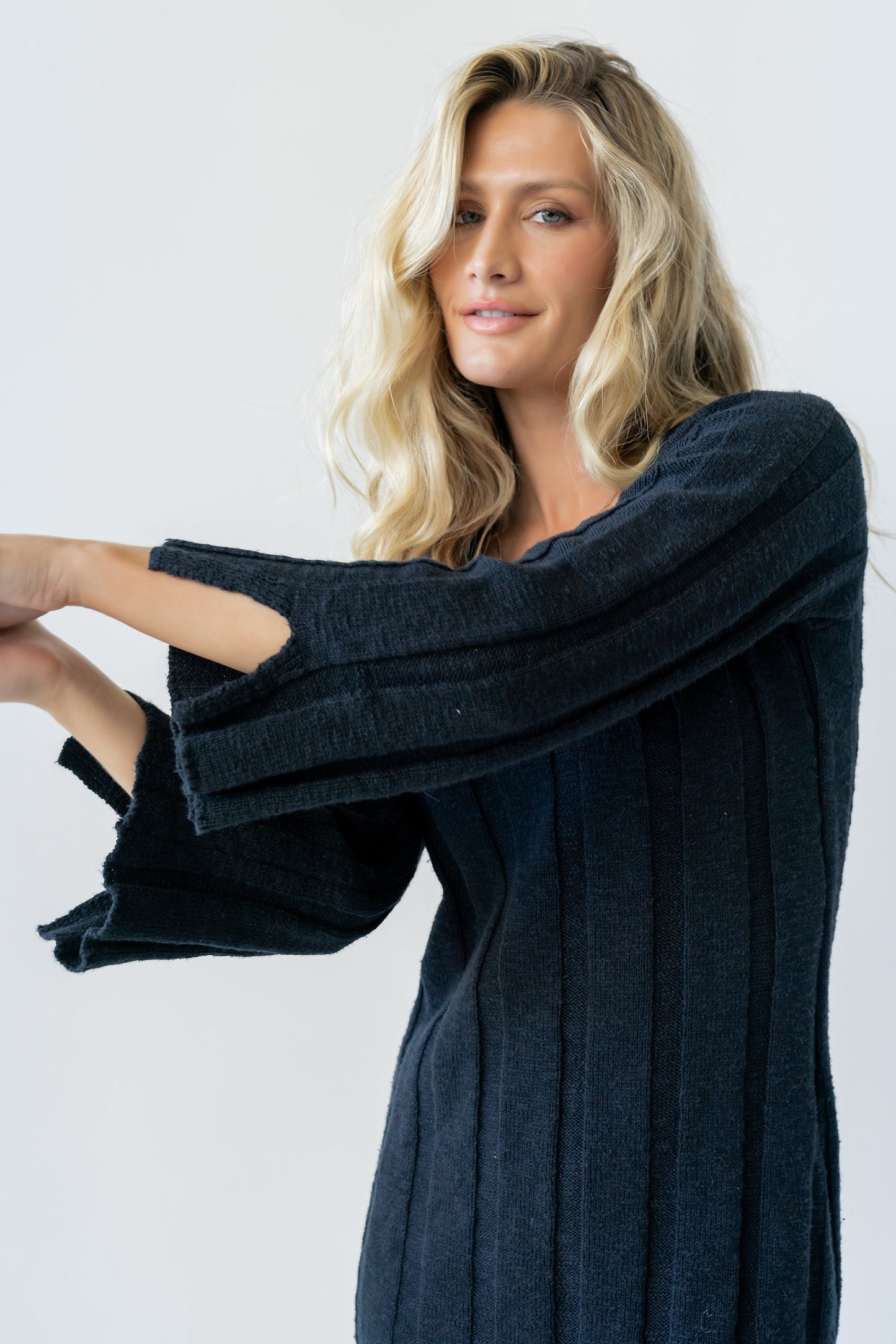 Camile Ribbed Sweater Dress