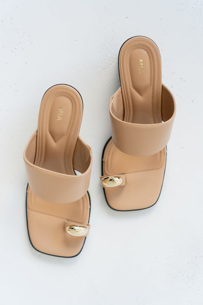 Fawn Block Heel in Nude