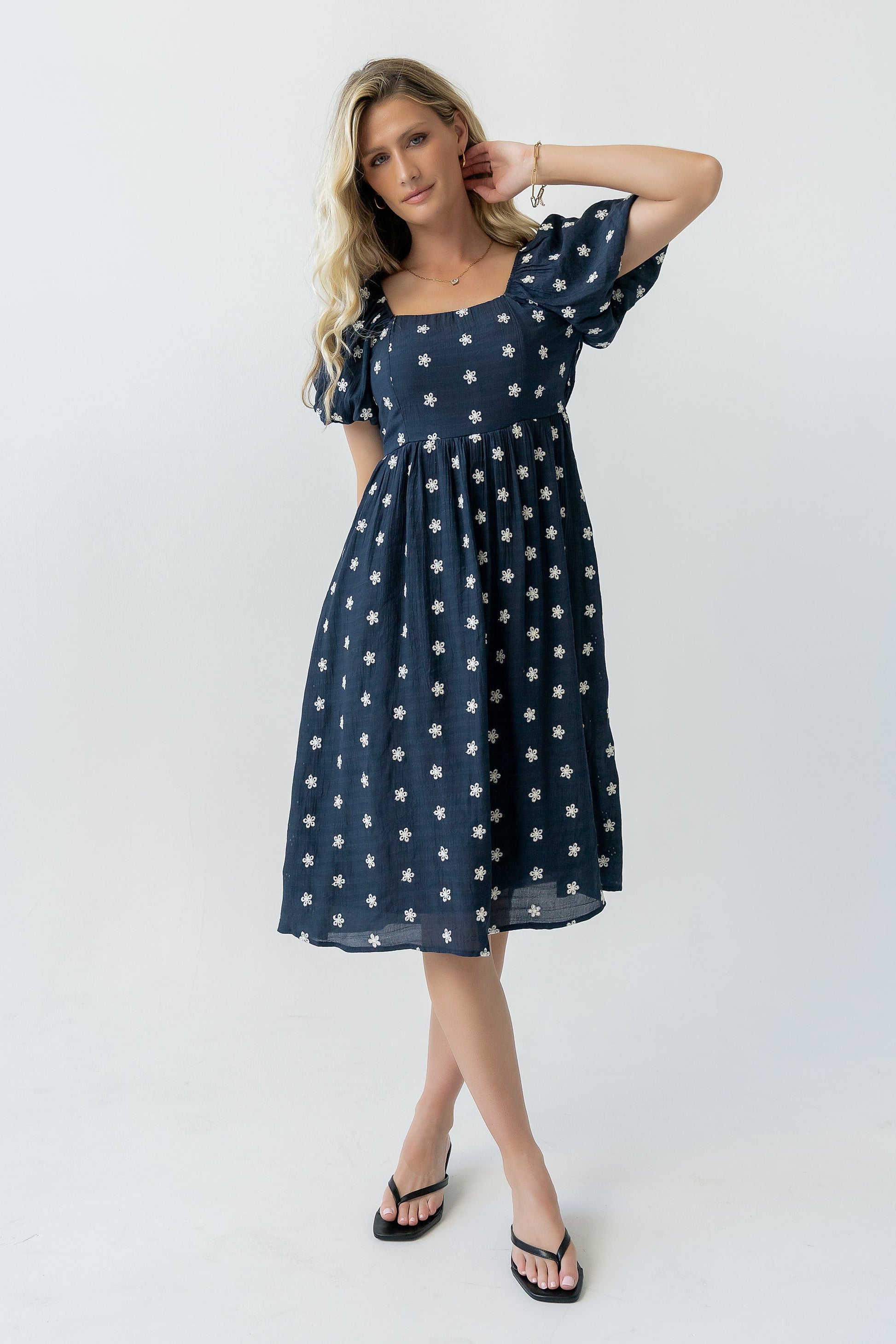 Tara Embroidered Midi Dress