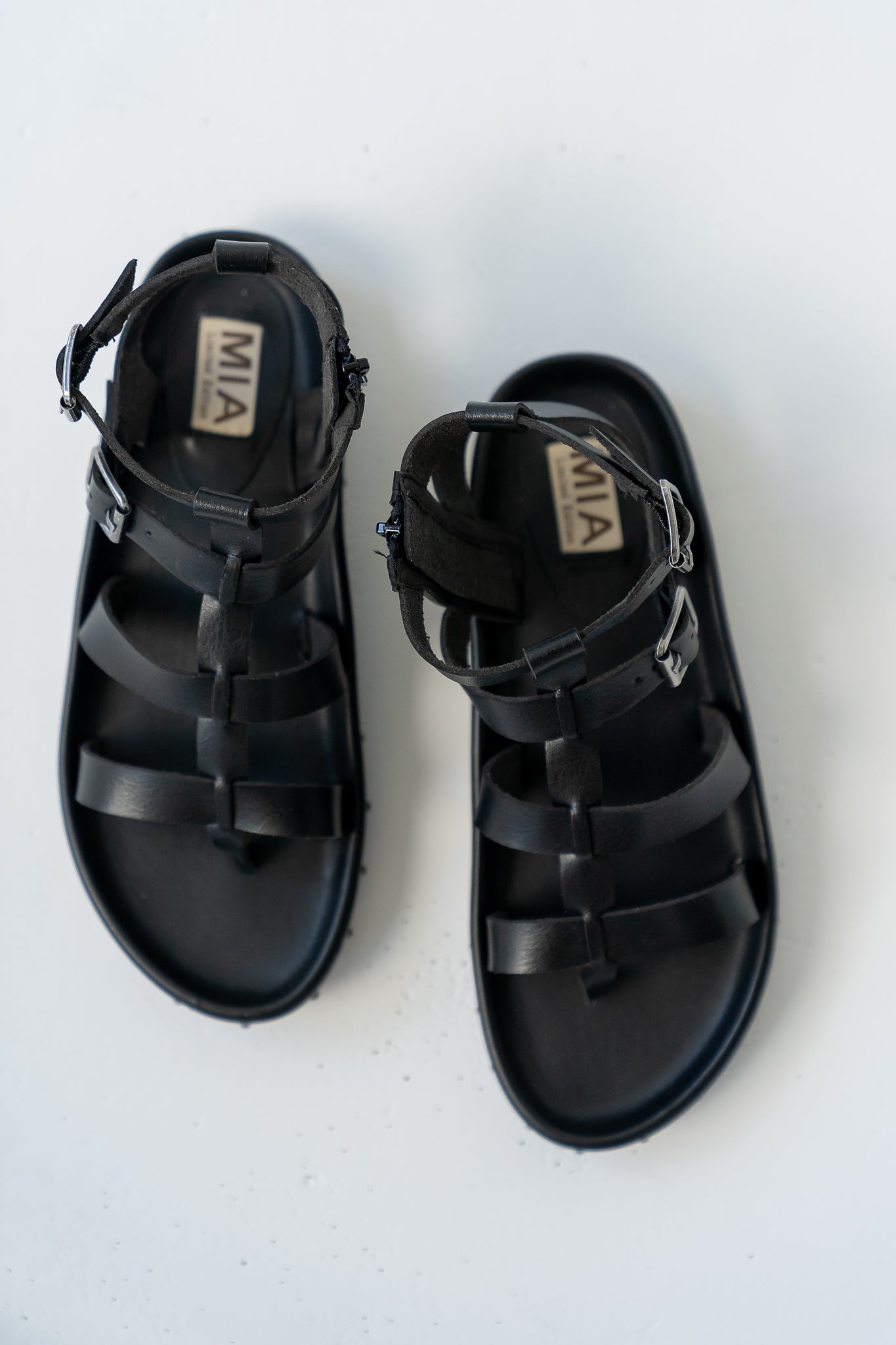 Martin Strappy Sandals in Black
