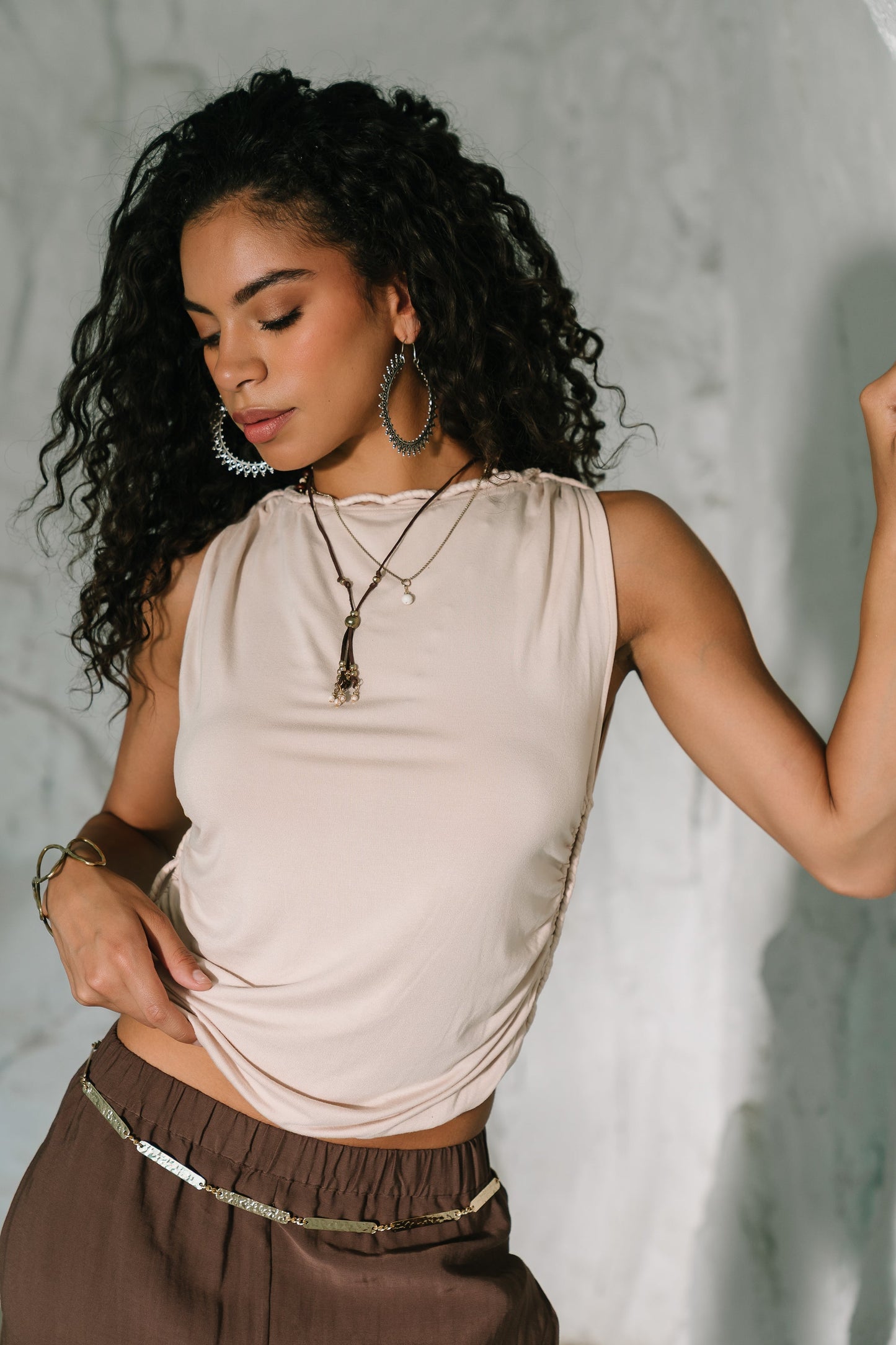 Maia Braided Top in Bone