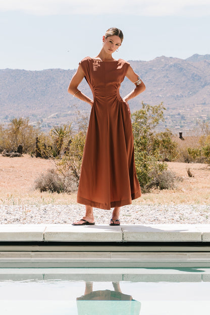 Nora Midi Dress in Terracotta