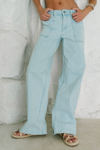 Sydney Striped Wide Leg Jeans