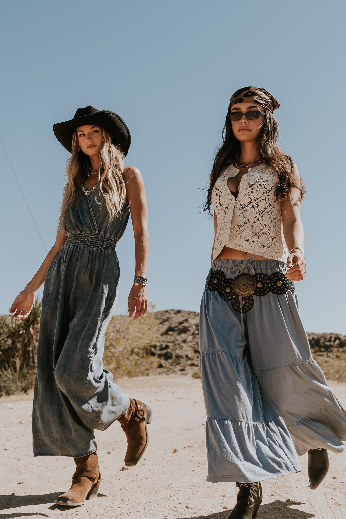 Asha Tiered Pants in Blue