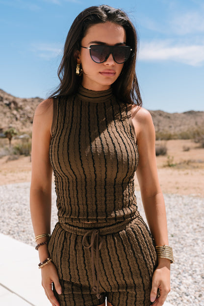 Willow Textured Top in Brown