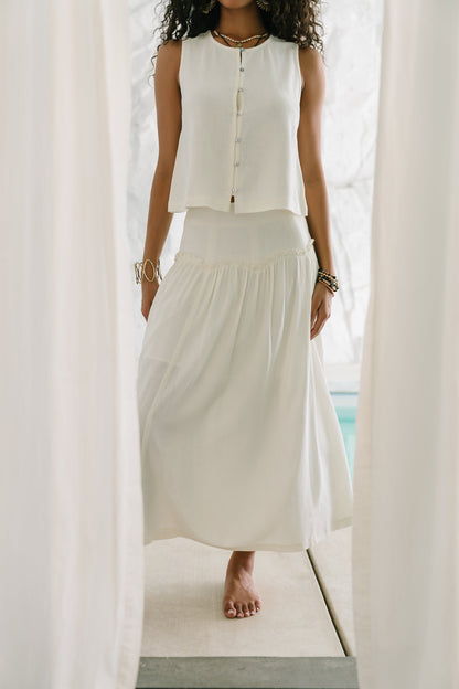Ray Cropped Button Down Tank