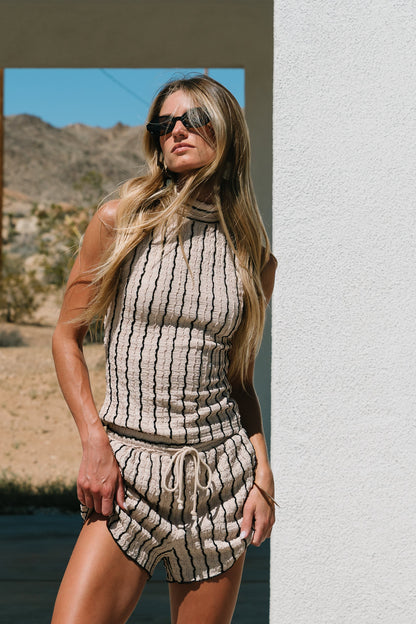 Willow Textured Shorts in Beige