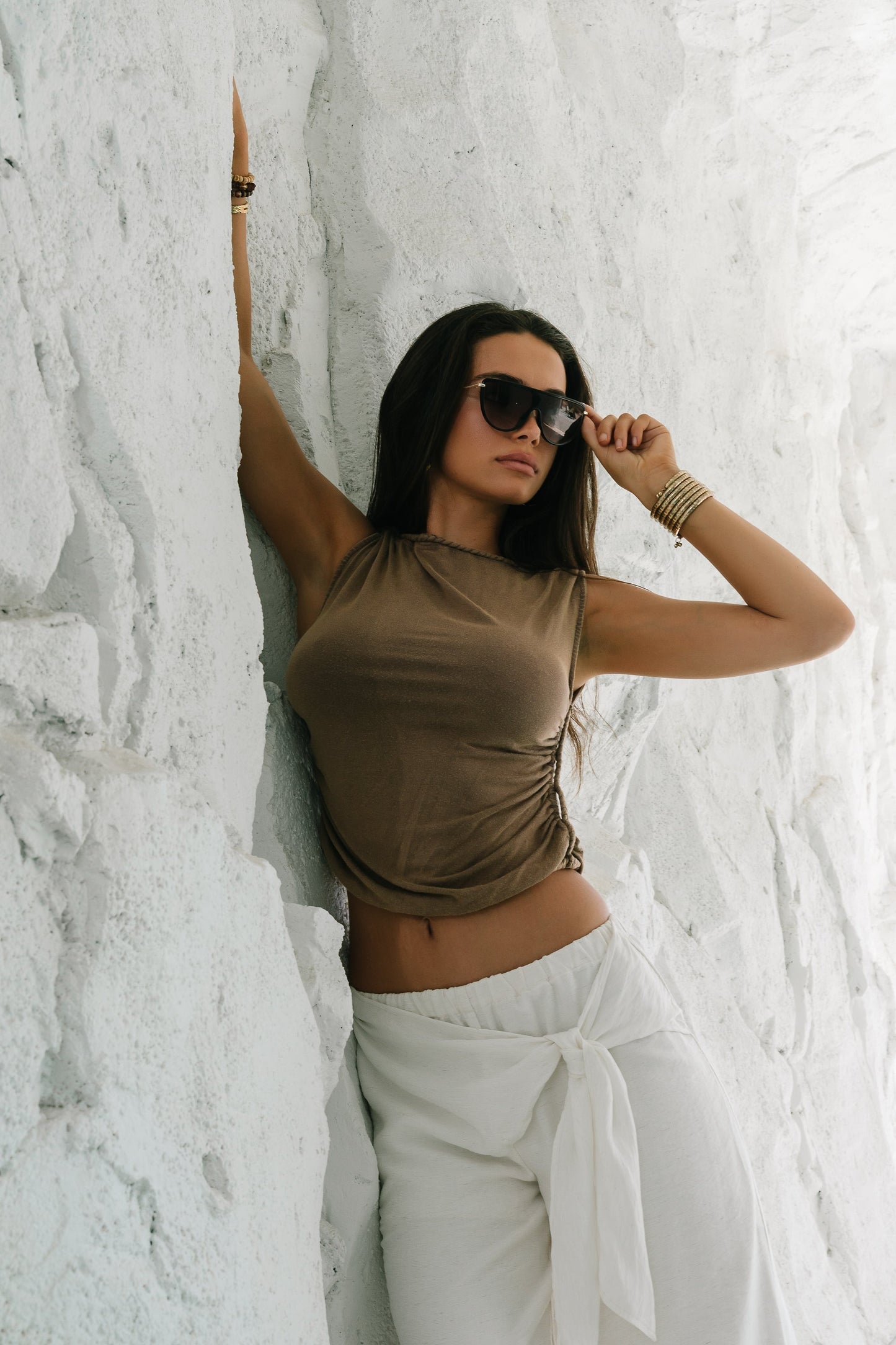 Maia Braided Top in Brown