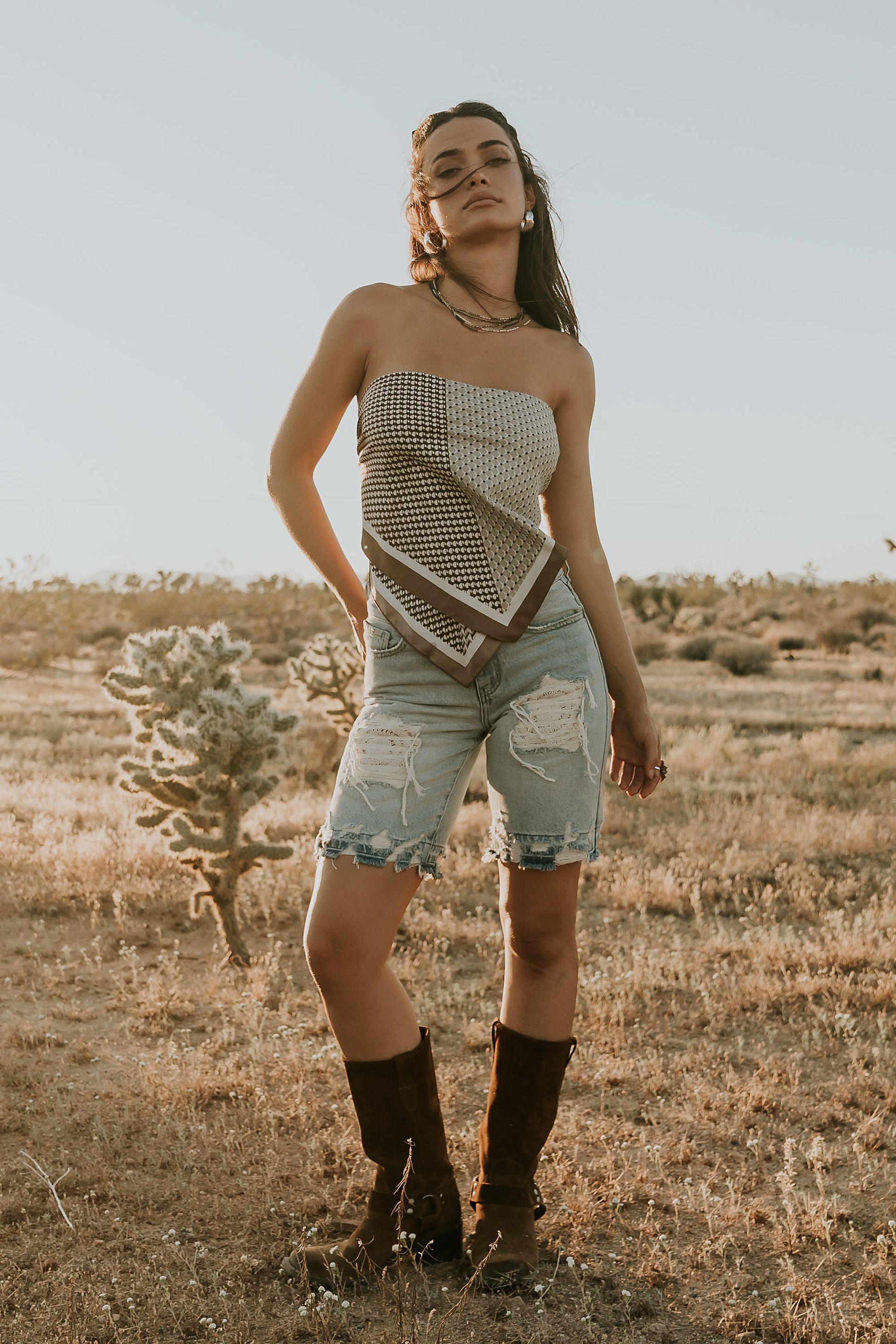 Cashe Distressed Bermuda Shorts