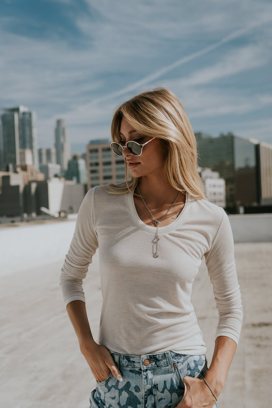 Brinley Layered Top in Bone