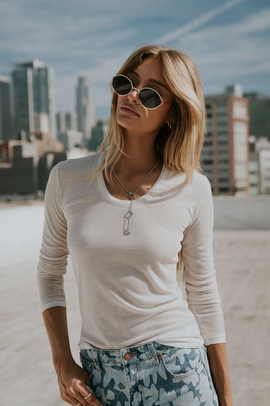 Brinley Layered Top in Bone