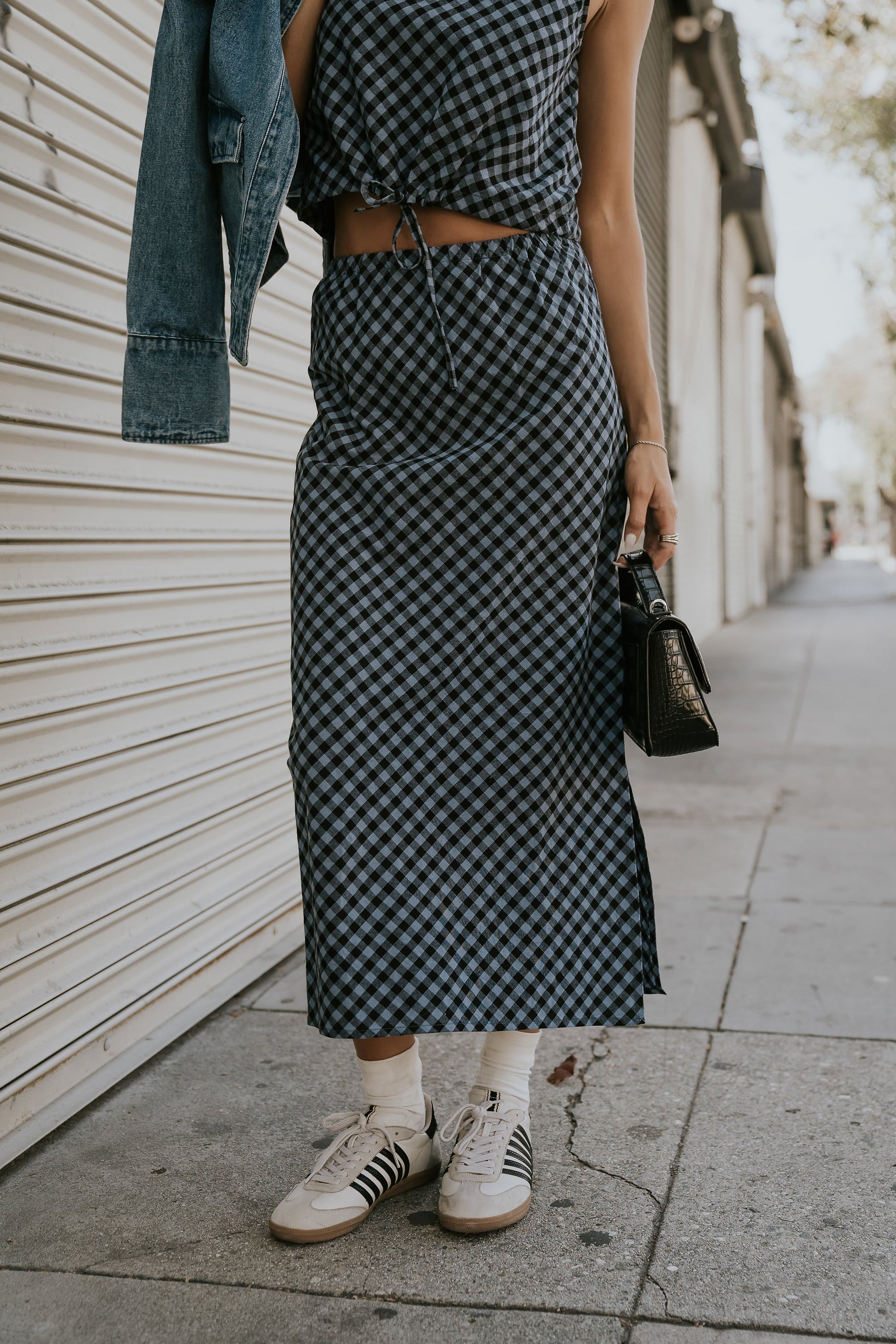 Baylor Plaid Midi Skirt